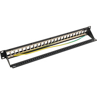 Panneau de brassage vide déchargé 19 "1U FTP 24 ports RJ45 CAT.5E/CAT.6/CAT.6A Panneau de brassage vierge