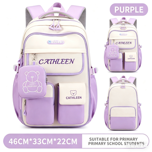 Mochila Escolar para Niños, Diseño de Dibujos Animados, para Primaria y Secundaria, Protección de Columna, Reducción de Peso, Gran Capacidad, Ecológica - Product Image 4