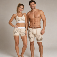 Caleçons et boxers pour hommes personnalisés avec logo, imprimé botanique olive, doux, respirants, à jambe longue, anti-frottement