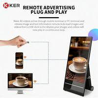 Écran publicitaire numérique LCD portable de 32 pouces sur pied pour extérieur, panneau d'affichage intelligent à batterie, totem publicitaire, signalétique numérique