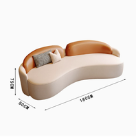 Set Sofa Kulit Modular Lengkung Modern dengan Fitur Rebah dan Isian Spons untuk Kantor, Ruang Tunggu Hotel, Lobi Apartemen, dan Mal