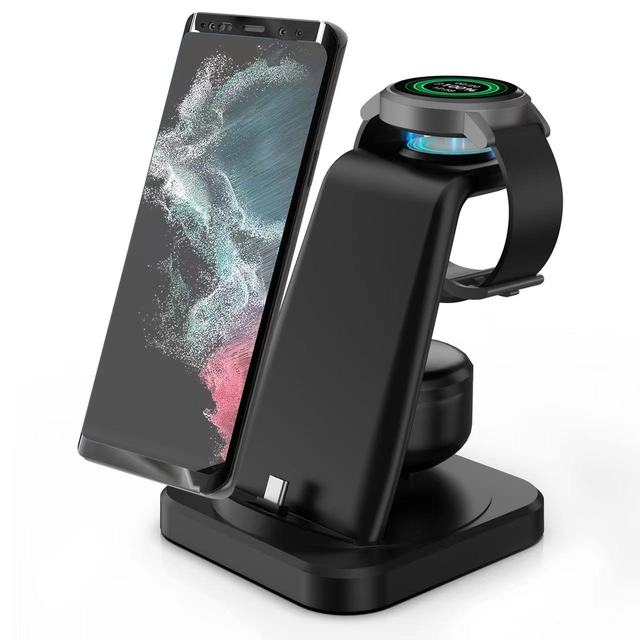 15W Fast Charging Station 3-in-1 Wireless Charger QC3.0 for iPhone for Watch for for Laptop & Scooter