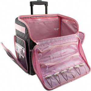 Free Sample Custom Design Sewing Machine Storage Case Trolley <b>Bag</b> <b>with</b> <b>Wheels</b> - Product Image 3