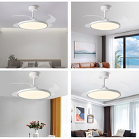 Ventilateur de plafond LED invisible rétractable avec télécommande, moteur BLDC DC, design silencieux, pour salon et chambre à coucher