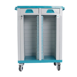 Medical Record Trolley Plastic Double Row File Storage Cabinet 65x42x86 Cm Hospital Use Silent ABS Material - Product Image 1