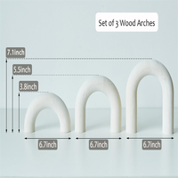 Ensemble de 3 objets décoratifs rectangulaires en bois massif écologique, décoration esthétique pour étagère, décoration de table neutre pour la maison, ensemble d'arches en bois