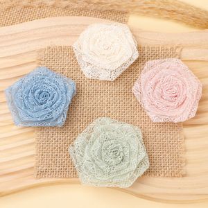 Fleurs de dentelle artisanales en tissu pour accessoires de cheveux DIY, décorations de mariage, printemps 2025, origine Jinhua - Product Image 2