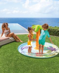 Tapis d'arrosage gonflable en forme de palmier, tapis de jeu aquatique pour enfants avec jet d'eau, jouet aquatique d'extérieur pour tout-petits pour l'été - Product Image 1
