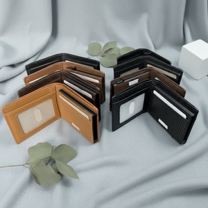 กระเป๋าสตางค์แบบหนีบป้องกันการโจรกรรม Boshiho Business ขนาดเล็ก ดีไซน์เฉพาะตัว พร้อมช่องใส่บัตรแบบป๊อปอัพ ป้องกัน RFID  วัสดุหนังแท้ - Product Image 4