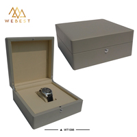 Boîte de rangement pour montres en cuir de luxe Webest, grise, boîtes personnalisées pour montres