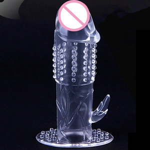Transparente Penis-Hülle Verlängerung für Neuartige Sexuelle Verzögerung Stimulierende Genoppte Kondome - Product Image 1