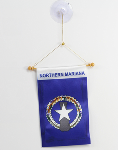 Mini drapeau de la Saipan, des Îles des Mariannes du Nord, avec logo personnalisé pour rétroviseur de voiture, pour l'éducation automobile, l'assurance - Product Image 1