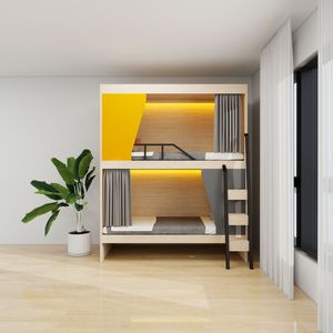 <span class=keywords><strong>Lit</strong></span> <span class=keywords><strong>superposé</strong></span> bas avec échelle et barrière de sécurité, cadre en bois, peu encombrant, gain de place - Product Image 2