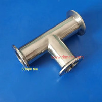 Tuyau de café de 2.5 pouces utilisé 63mm SMS DIN ISO DN sanitaire SS304 en acier inoxydable Tri Clamp Tee