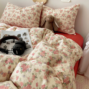 Bộ đồ giường bốn Mảnh Dễ Thương đặt tấm trải giường in sợi Hai Lớp Cảm biến đám mây - Product Image 4