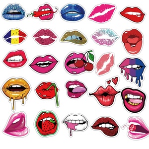 Calcomanías <span class=keywords><strong>de</strong></span> papel <span class=keywords><strong>de</strong></span> maquillaje <span class=keywords><strong>para</strong></span> chica y mujer, adhesivos sexys <span class=keywords><strong>de</strong></span> labios rojos <span class=keywords><strong>para</strong></span> el hogar, Notebook, pared, ventana, equipaje, portátil, Impresión <span class=keywords><strong>de</strong></span> vinilo, 50 Uds. - Product Image 3