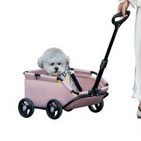 Poussette pliable légère en métal pour petits chiens, chariot de transport extérieur pour caniches et bouledogues français, modèle 006, transfrontalier