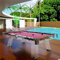 Table de billard professionnelle de luxe moderne pour 9 boules, table de snooker extérieure avec plateau en ardoise et rail en verre, directement de l'usine
