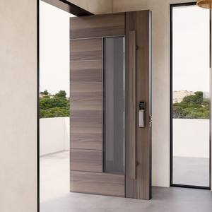 Puertas Pivotantes de Madera de Estilo Europeo para Entrada Principal de Villa, Puertas Exteriores Modernas de Madera de Nogal para Casa - Product Image 3