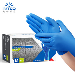 Gants de protection jetables en nitrile Inco M K85 bleus sans poudre pour usage industriel et soudage - Product Image 3