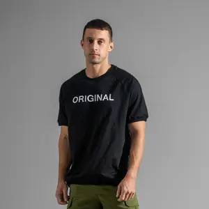 180g O-pescoço Casual Gráfico T-shirts Para Homens Respirável Com nervuras Mangas Curtas Unisex T Camisas Logotipo Personalizado Homens Puro Algodão T Camisas