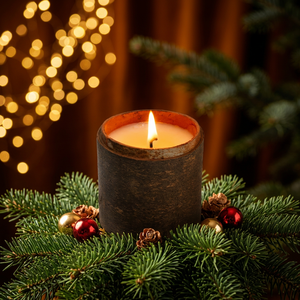 เทียนหอมอบอโรมาจากเปลือกอบเชยทำมือ ขนาด 7.5 ซม. ขี้ผึ้งถั่วเหลืองในกระปุกไม้ กลิ่นเครื่องเทศ สไตล์วินเทจ ตกแต่งบ้าน - Product Image 1