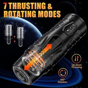 Masturbateur masculin automatique à vibration rotative et pulsations réalistes 3D, mode éclatement à un clic, base à succion réglable, toucher réel - Product Image 3