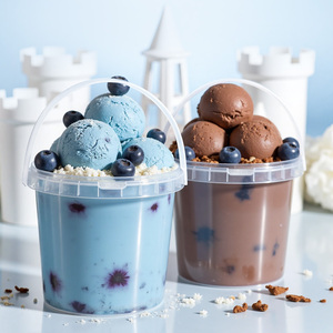 Congelador reutilizable sellado IML personalizado-Cubo de helado de plástico seguro Contenedor de helado de grado alimenticio - Product Image 1