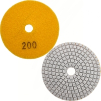 Tampons de polissage diamantés en 3 étapes, tampons de lustrage ronds de 4 pouces pour pierre, granit, marbre, quartz, personnalisables, support OEM - 001