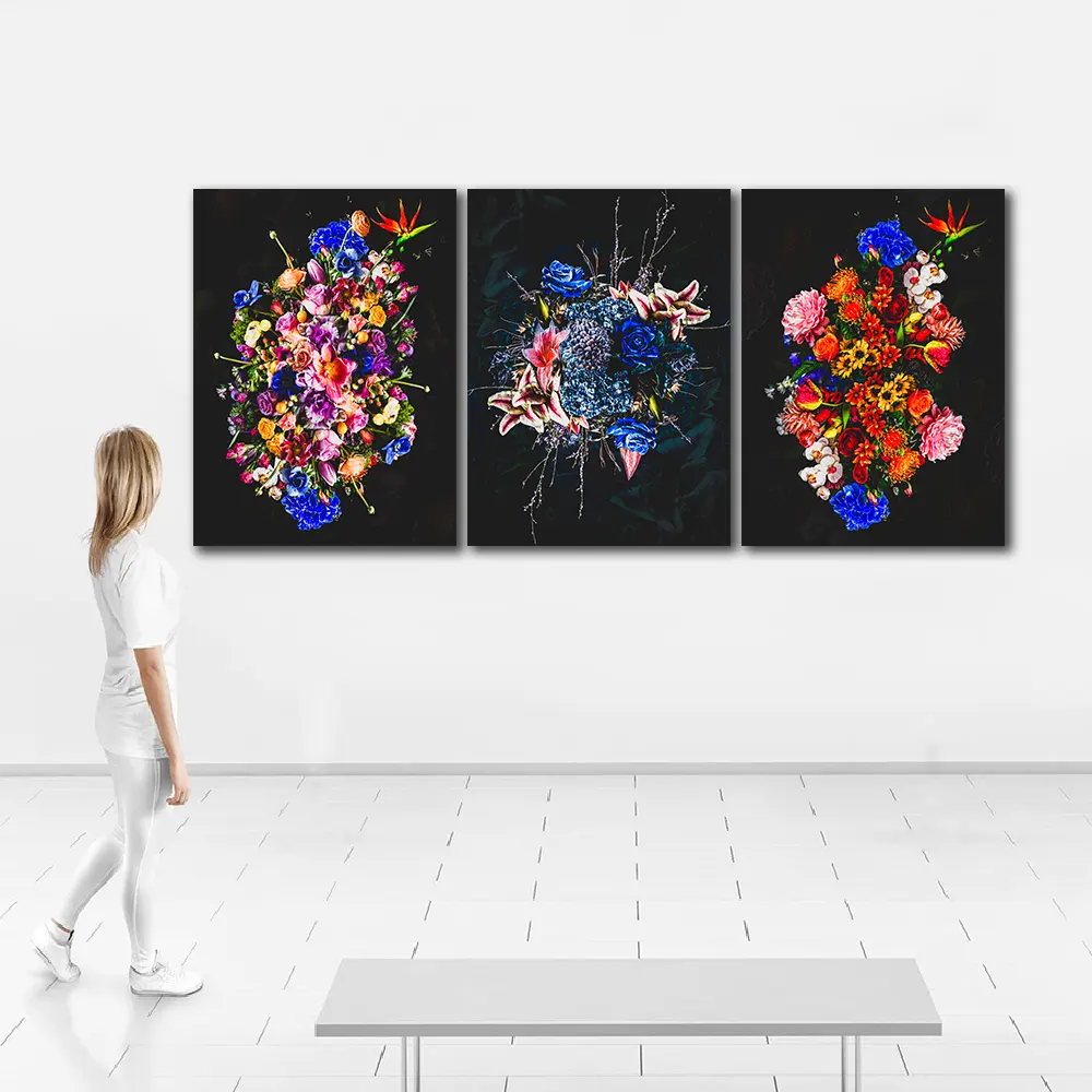 Große moderne bunte Blumen bomben dekorative botanische Bilder Blumen kunst Malerei Wand kunst Leinwand druck Kunstmalerei