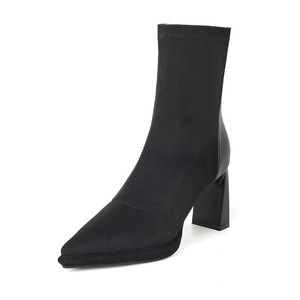 Botas Altas hasta la Rodilla con Cordones y Tacón Grueso, Parte Superior de Cuero Genuino, Entresuela de Piel, Modernas, Versátiles, Elegantes y Delgadas para Otoño/Invierno - Product Image 5