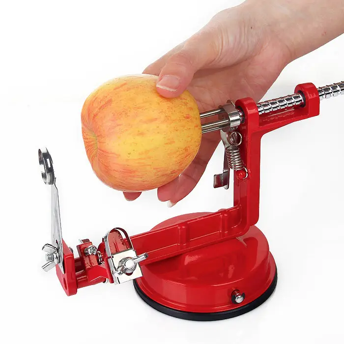 A1013 3 in 1 Steel Fruit Potato Apple Machine Peeler Corer Slinky Slicer Cutter Bar Hand-cranked Clipping Fruit Potato Peeler