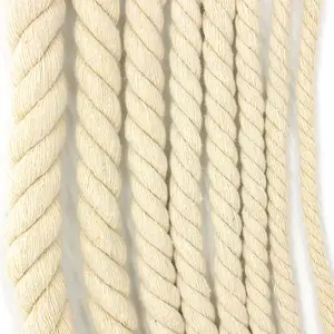 Corde en coton torsadé à trois brins de 10mm, 12mm et 20mm, produits de coloration, en Polyester, tissage personnalisé, vente en gros