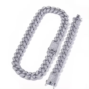 Hip Hop 13mm Miami Cuban Link Chain Gold Silver Necklace <b>Bracelet</b> Jewelry <b>Set</b> for Men - Product Image 6