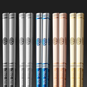 ตะเกียบเหล็กคุณภาพสูง <span class=keywords><strong>Ironx</strong></span> ผลิตในจีน ทำจากสแตนเลส 316 จำนวน 5 คู่ ของแจก ดีไซน์คลาสสิก Kuaizifuzikuai316 - Product Image 4