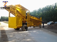 Usine mobile de traitement de l'or de grande capacité sur roues avec machine de lavage et de séparation de l'or de sable et crible vibrant