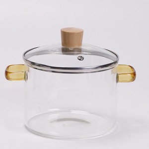 Casseroles en verre borosilicate haute résistance, antiadhésives, transparentes, avec double poignée colorée, 2300 ml - Product Image 1