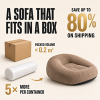 Sofá Cama Futón de Fabricante, Sofá Puff Comprimido al Vacío, Mueble Ovalado Minimalista de Gran Tamaño para Sala de Estar