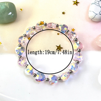 Bracelet à breloques en perles élastiques en verre cristal facetté en forme de cœur, doux et romantique, coloré, cadeau de bijoux pour la Saint-Valentin