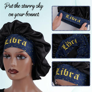 SOLPOP <span class=keywords><strong>Bonnet</strong></span> de nuit élastique imprimé en satin double couche pour femmes et filles, idéal pour cheveux bouclés - Product Image 2