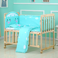 Ensemble de protection de lit pour nouveau-né, couette, drap-housse, kit de sécurité pour berceau, en pur coton, imprimé animal, pour bébé printemps-automne