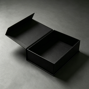 Boîte cadeau rigide en carton noir de luxe de haute qualité avec laminage mat recyclable épaisseur 2 mm - Product Image 4