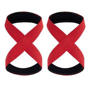 Sangles de poignet de musculation en forme de huit avec logo personnalisé, rembourrées en caoutchouc, pour haltérophilie et gym, directement de l'usine - Product Image 6