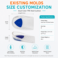 Protections de talon invisibles en gel anti-dérapant en forme de U personnalisées pour le soin des pieds, absorbant les chocs et améliorant le confort, en silicone TPE souple