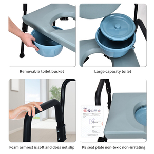 Cadeira Sanitária Bariátrica Extra Larga para Pacientes Obesos e Idosos, Equipamento de Reabilitação para Cuidados Domiciliares, Fornecimento em Massa ODM - Product Image 4