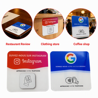Papan Menu Akrilik Kode QR NFC Tanpa Kontak NTAG213/215, Stand Media Sosial NFC, Kartu Ulasan Google NFC, Pelat Ulasan Google INS