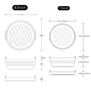 แผ่นรองซิลิโคนแบบพับได้สองด้าน ใช้ซ้ำได้ สำหรับหม้อทอดไร้น้ำมัน ทนความร้อนสูง ถาดอบแบบพับได้สำหรับเตาอบลมร้อน - Product Image 6