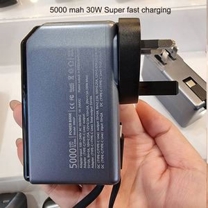 R Us Ac Plug 30W 3 Power Bank 5000Mah Small Size With Cable Fast <b>Charge</b> 2 in 1 Quick Charger for Travel - Product Image 2