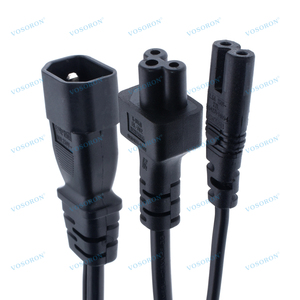 IEC 320 C14 Nam để C5 & C7 Y chia dây điện IEC 320 C14 để C7/C5 Y chia ngắn Power Adapter dây - Product Image 2
