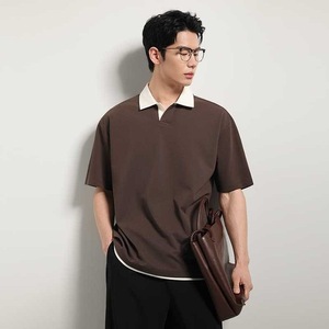 Camisa Polo de Manga Corta para Hombre, Algodón Piqué, Uniforme de Trabajo de Verano, Camisa Corporativa, Negra, Blanca, Verde, Marfil, Ébano - Product Image 3